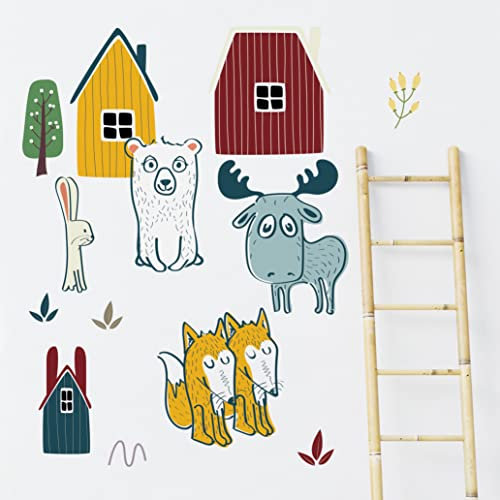 HEJ LØNNE Wandtattoo Kinderzimmer - Stickerbögen mit Wandsticker Kinderzimmer - 2 Bögen à 30 x 80 cm – Wanddeko Kinderzimmer - Wandsticker