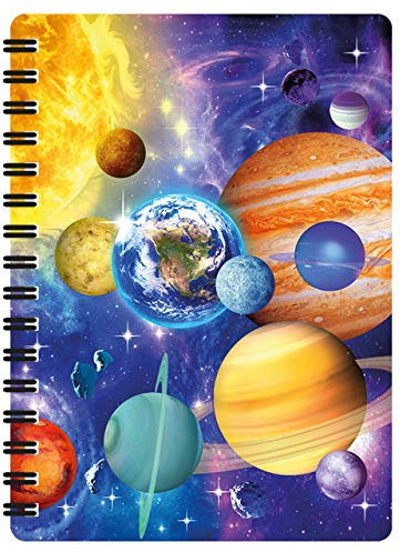 3D LiveLife Jotter - Weltraum-Odyssee von Deluxebase. Lentikuläre 3D-Astronomie A6 Spiralblock. Ein liniertes Notizbuch mit Kunstwerken, die vom bekannten Künstler Michael Searle lizenziert wurden