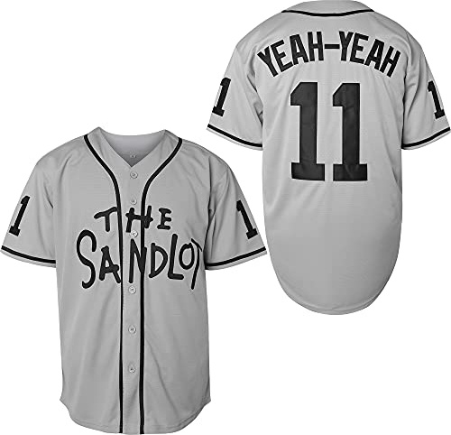 Benny The Jet Rodriguez The Sandlot Baseball Trikot, Michael Squints Palledorous Alan Yeah-Yeah McClennan Herren Trikot S-3XL, 11 Yeah-yeah Grey, 3X-Groß