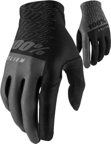 100% GUANTES Unisex-Erwachsene Celium Gloves M Handschuhe, Schwarz/Grau (Mehrfarbig), M