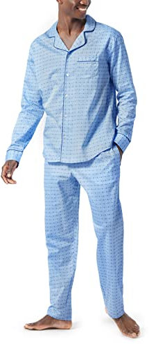 Schiesser Herren Pyjama Lang Pyjamaset, hellblau, 58