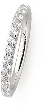 Xenox Damen 925 Sterling Silber Ring mit Zirkonia in silberfarben - XS7357, Ringgröße (Durchmesser):54 (17.2 mm Ø)