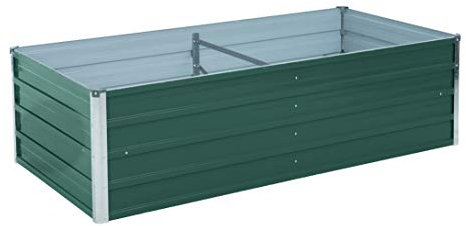 ESTEXO Hochbeet Metall Pflanzbeet Gemüsebeet Stahl Beet Pflanzkasten Blumenbeet Garten Verzinkt Gartenbeet RAL6005 (Moosgrün) 160x80x45 cm