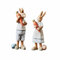 Loberon Hase 2er Set Gimont, handbemaltes Häschen-Paar, detailverliebt gestaltet, nostalgischer Charme, Osterhasen, Ostern, Osterdeko, Osterfiguren, Polyresin, bunt