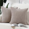 Madizz 2er Set Boho Gestreifte Kissenbezüge Weicher Kord Dekorativer Kissenbezug für Schlafzimmer Sofa Kissenhülle Taupe 35 x 35 cm