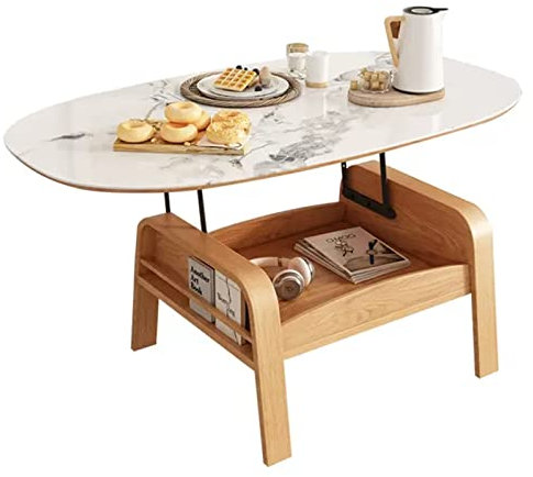 Beistelltisch, Couchtisch, Lift-Top-Couchtisch, Kleiner Wohnzimmertisch mit Stauraum, Pop-up-Center-Couchtisch für kleine Räume, Wohnzimmer, Empfangszimmer, Schlafzimmer, Büro