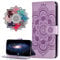 IMIRST Flip Case for iPhone 13 Pro PU Leather Wallet Closure Embossed Shockproof Cover with Kickstand Card Slots Holder for Apple iPhone 13 Pro. LD Mandala Purple
