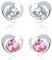 Ohrstecker Silber 925 Klein Ohrringe für Damen Frauen | 2 Paar Sterling Silber Herz Ohrstecker Set mit Zirkonia für Mädchen Geschenke