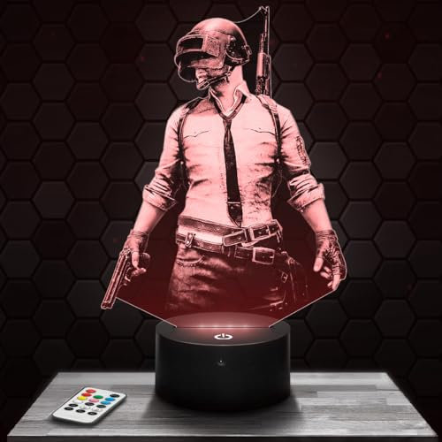 Lampada PUBG decorazione per camera da ragazzo Lampada 3D PUBG oggetto Gaming Gamer Videogiochi idea regalo decorazione Idea Regalo Natale adolescente originale