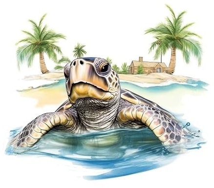 GRAZDesign Wandtattoo Schildkröte Badezimmer Aufkleber, Wandsticker Nordsee | Wandaufkleber Bad, Tür, Fliesenaufkleber Klebefolie - 36x30cm