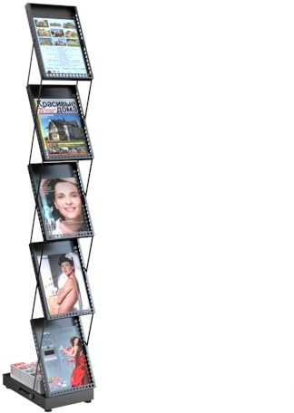Mecent zeitschriftenständer Faltbares 5-Lagen prospektständer Tragbarer zeitungsständer für Messen und Büros (170×24×37CM)