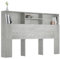 Gecheer Headboard Built in Cabinets, Bedroom Display Shelf, Bedside Cabinet with Headboard, Wooden Storage Backboard Bed Accessory Concrete Grey 160x19x103.5 cm