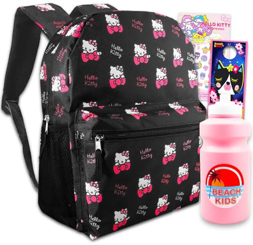 Hello Kitty Reiserucksack f r Kinder Set Paket mit 40,6 cm Hello Kitty Rucksack plus Hello Kitty Tattoos, Wasserflasche und mehr | Hello Kitty Rucksack f r M dchen, Hello Kitty Rucksack f r M dchen,