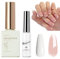 Gel Nail Polish Set for French Manicure - White, Nude Jelly Polish With Liner for UV/LED Soak Off Tips - DIY French Manicure for Women