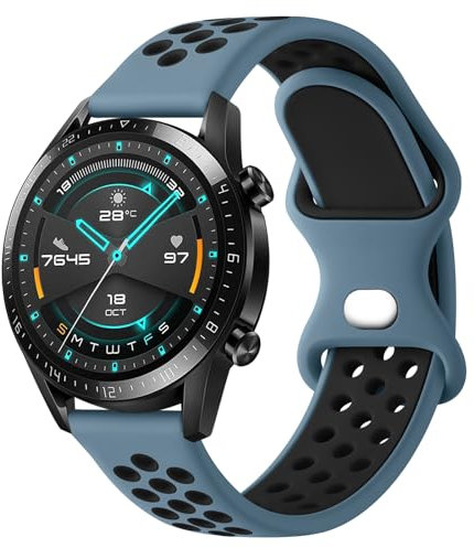 Vancle Correa para Huawei Watch GT 3 46mm / Watch GT 2 46mm, Correa de Silicona, Pulsera de Repuesto Deportiva Transpirable para Huawei Watch GT 4 46mm/ GT 3 Pro 46mm/ GT 2 Pro/GT 2e/GT Sport/Active