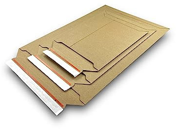 50 Stück Din A5 Versandtaschen aus Pappe in 270x215x50mm - Büwa Verpackung Versandtaschen für Kleidung Versandtasche Dhl Umschlag Umschläge Bücher und Warensendung für den Warenversand