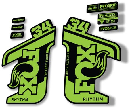 Gabel Ersatz Aufkleber kompatibel für Fox 34 2021 Rhythm Series Grün (matt)