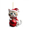 LELEKALE Katze Weihnachtsdekoration Weihnachtskatze -Katze -Hängende Ornamente Acryl Anhänger Katze Weihnachtsdekoration Hanging Ornament Weihnachtskatze Ornamente für Weihn Christbaumschmuck (7,one)