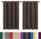 GAIFNAG Blackout Vorhang, Vorhang Blickdicht Gardinen 120 x 90 cm Wärmeisolierend, Vielen Farben Und Ausführungen Gardinenschals mit Schlaufen für Hochzeit Fenster Wohnzimmer, Braun