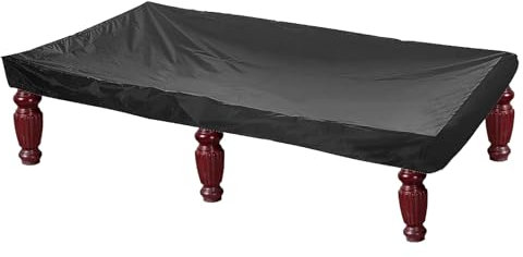 7/8 ft Billardtisch Abdeckung mit Kordelzug, Abdeckplanen Für Billardtische, Wasserdicht Staubdicht Winddicht Anti-UV Oxford Schutzhülle für Snookertisch Gartentisch (Schwarz, 215*125*14CM)