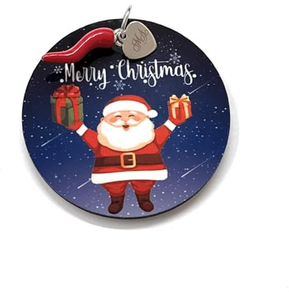 MODA MavillA pendolo Babbo Natale con corno e cuore portafortuna decorazioni natalizie