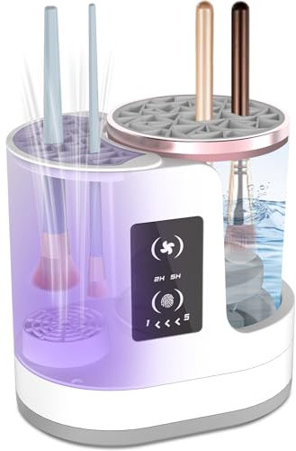 3 in 1 Multifunction Automatic Makeup Brush Cleaner and Dryer - Versatile, Easy One-Button Control with Multi-Hour Drying and Disinfecting Settings, Portable Design for All Brush Types