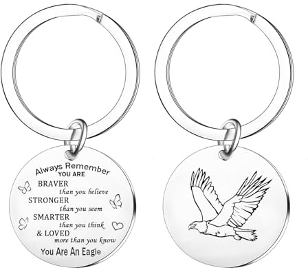 Nimteve Schlüsselanhänger mit Adler-Motiv, inspirierende Adler, Geschenke für Teenager, Jungen, Mädchen, Adler, Andenken, Dekorationen für Adlerliebhaber, Silberfarben, One size
