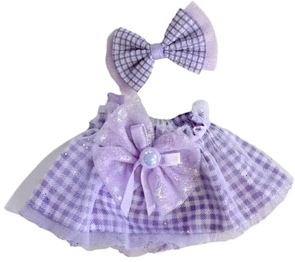 Harilla Mini 7 Zoll Puppenkleidung Puppenkleidung Bequeme Kostüme mit Haarschmuck Niedliche Puppenkleidung Puppenkleid für 20 cm Puppe