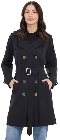 Michael Kors Double Button Trench Coat With Belt And Detachable Hood Gabardina Mujer (Pack de 1)
