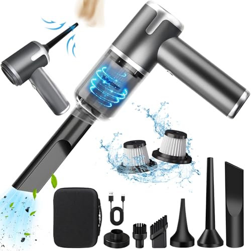 Joollurm Handheld Car Vacuum Cleaner Cordless, 8000Pa Powerful 2-in-1 Lightweight Vacuum and Air Blower, Dual Filter Rechargeable Mini Hoover for Pet Hair, Car, Home, Office, Kitchen