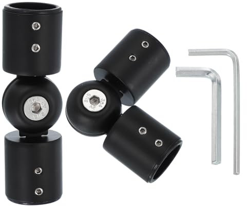 PATIKIL Fenster Eck Gardinen Stangen Verbinder 2Stk Verstellbare Gardinen Stangen Eck Verbinder Scharnier Winkel Verbinder mit für 1 Erker Fenster Gardinen Stange Schwarz