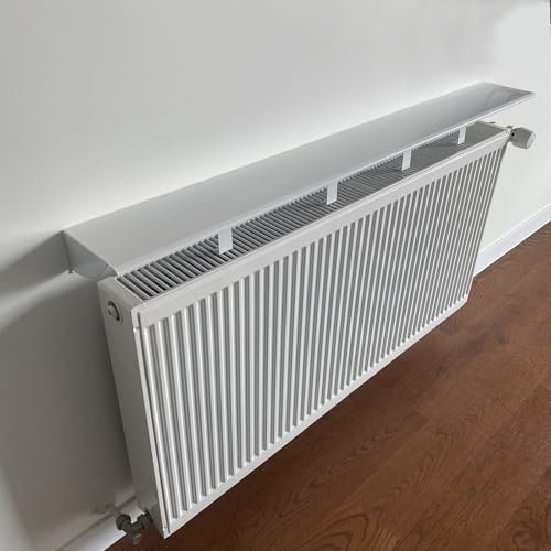 Large Rectangular Radiator Shelf with Metal Top Cover Extra Long 150CM Radiator Mounted Shelf with Brackets for Wall Mounting