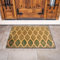 Vapinity Large Embossed Coir Door Mat 45 x 75cm Green Leaves – Natural Coconut Fibre, Front Door Welcome Mat with Non-Slip Backing, Durable Eco-Friendly Dirt Trapper Boot Scraper Outdoor