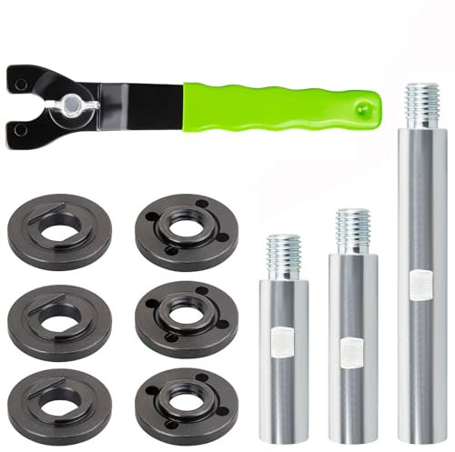 Vrsafan Angle Grinder Extension Shaft Rod + 5/8-11 Angle Grinder Nut + Angle Grinder Wrench, Angle Grinder Set Accessories for Milwaukee Dewalt Bosch Metabo Makita Black Decker Ryobi
