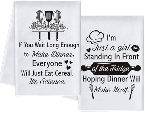 Vspek 2Stück Küchentücher, Geschirrtuch urkomische Handtücher, Geschirrtücher zum Kochen, Heim- und Bar-Dekoration, Tolle Geschenke für Gastgeberinnen, Neue Hausfrauen, Mütter und Frauen