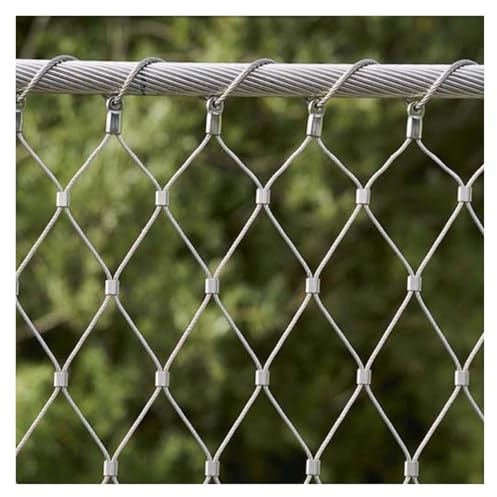 VXHCS 304 Edelstahl-Seilnetz, Flexibles Kabel Drahtseil X-Type Mesh, 5cm/1.5mm Balkonbegrenzungsschutz-Zaunnetz Dekoratives Netz(0.6x4m)
