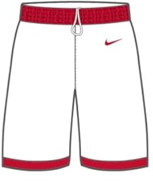 Nike Herren Bermuda Shorts Mens Team25 Basketball Stock Short - White/University Red