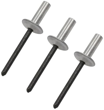 100 Pièces Rivets Aveugles Étanches à Large Bride, 5X13X14mm Alu Rivet Pop | Étanchéité Anthracite Rivet Plaque Immatriculation pour Caniveaux Drainage, Toitures Ondulées, Réparation Serres