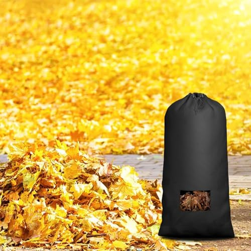 Rasentraktor-Laubtasche mit großer Kapazität, entworfen für Gartenmäher, mit Oxford-Tuch, verstärkten Nähten und Kordelzug-Verschluss zur Sicherung der Tasche (243,8 x 142,2 cm)