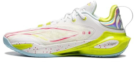 LI-NING Professionelle Basketballschuhe für Herren Leicht Basketball-Schuhe Sneaker Speed 11 Serie Weiß Gelb EU 45
