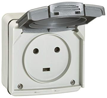 Legrand 091657 Prise Étanche Plexo Complet Saillie, 3P+T+N, 20A, IP55, Gris