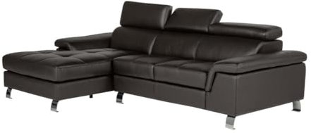 KAUF-UNIQUE.DE Ecksofa Leder - Ecke Links - Braun - Mishima