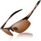 DUCO Herren Sportbrille Polarisierte Sonnenbrille Fahrerbrille Ultraleichte Al-Mg Metallrahmen UV400-Schutz Männer Sonnenbrillen 8177S (Braun, Braun)