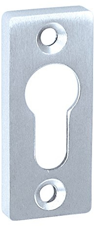 Alpertec aluminium Schutzrosette als Schieberosette eloxiert Drückergarnitur Türdrücker Türbeschläge, 65 x 30 mm, Höhe 10 mm, silber, 40111980K1