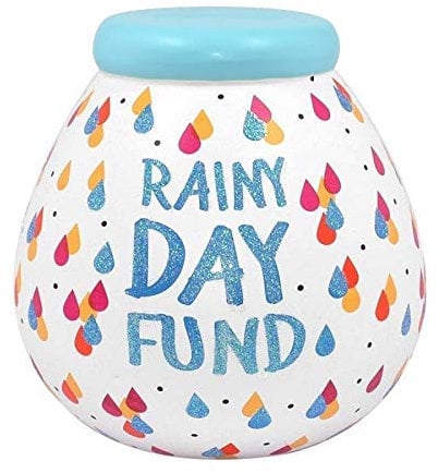 Pot of Dreams Hand Painted Rainy Day Fund Save And Smash Handcrafted Ceramic Money Box Eco Freindly & Recyclable Piggy Bank Perfect Decorative Gift and Saving for holiday & Birthdays
