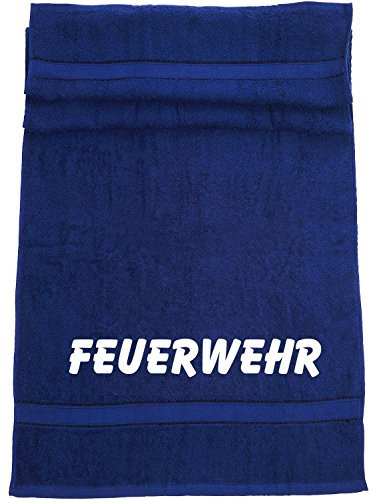 ShirtShop-Saar Feuerwehr; Badetuch dunkelblau