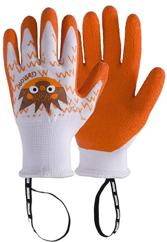 ROSTAING Kinder-Gartenhandschuhe GASTON – Paar Garten- und Heimwerkerhandschuhe – Anti-Schnitt-Handschuhe – für kleine und empfindliche Hände und die Sicherheit Ihrer Kinder, Orange, 4–6 Jahre