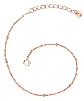 GLANZSTÜCKE MÜNCHEN Damen-Armband Kugeln 925 Sterling Silber rosévergoldet | 17 + 3 cm,Silberarmkettchen,mit Kügelchen,Roségoldfarben,Silberarmband Rosé