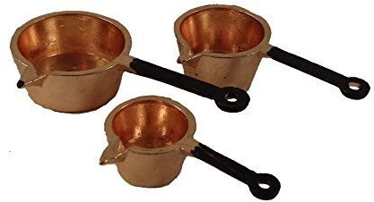 Melody Jane Maison de Poupées Cuivre Casserole Jeu de Poêle pour Tenture Accessoire de Cuisine