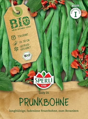 Sperli BIO Prunkbohnensamen 80275 - Bio - tolerante Sorte - langhülsig - fadenlos - ca. 30 cm - gefriergeeignet - Samen Gemüse, Saatgut, Gemüse Pflanzen